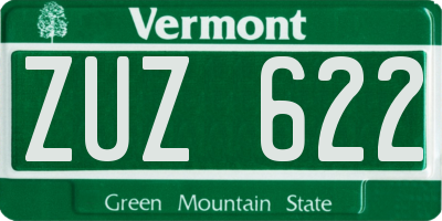 VT license plate ZUZ622