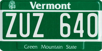 VT license plate ZUZ640