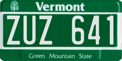 VT license plate ZUZ641