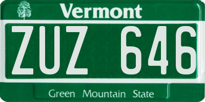 VT license plate ZUZ646