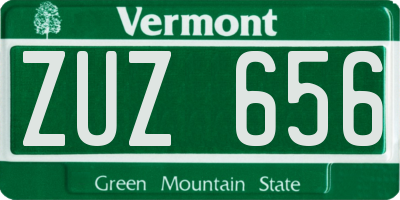 VT license plate ZUZ656