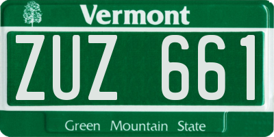 VT license plate ZUZ661
