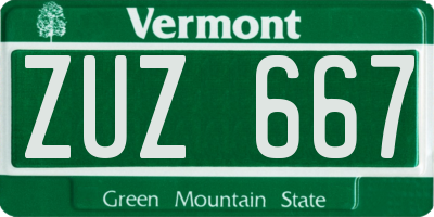 VT license plate ZUZ667
