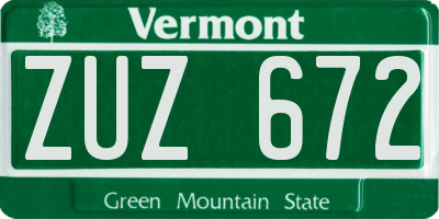 VT license plate ZUZ672