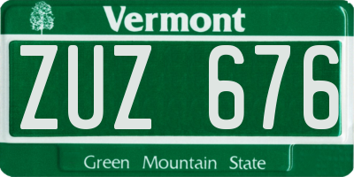 VT license plate ZUZ676