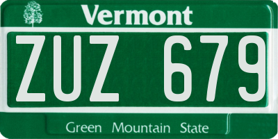 VT license plate ZUZ679