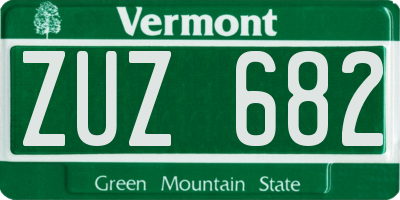 VT license plate ZUZ682