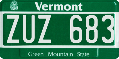 VT license plate ZUZ683