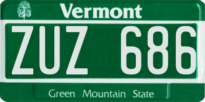 VT license plate ZUZ686