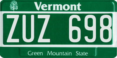 VT license plate ZUZ698