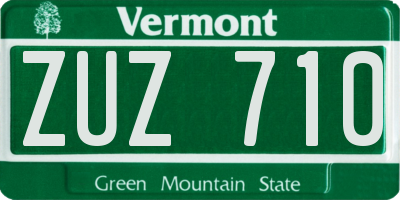 VT license plate ZUZ710