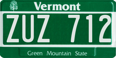 VT license plate ZUZ712