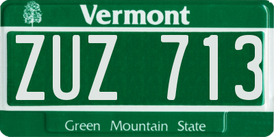 VT license plate ZUZ713