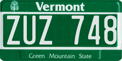 VT license plate ZUZ748