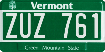 VT license plate ZUZ761