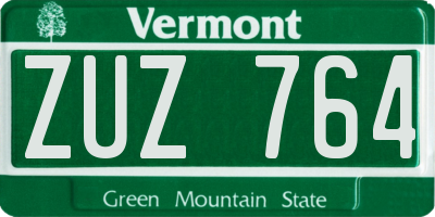 VT license plate ZUZ764