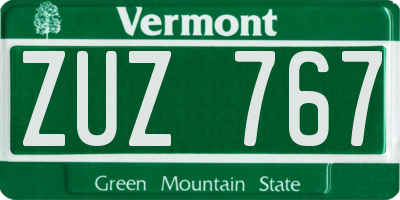 VT license plate ZUZ767