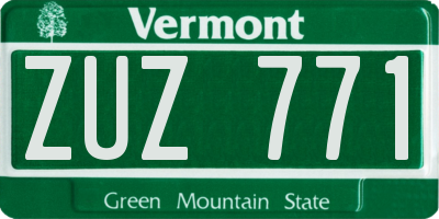VT license plate ZUZ771