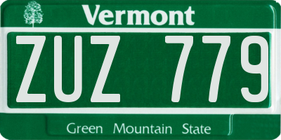 VT license plate ZUZ779