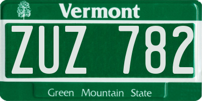 VT license plate ZUZ782