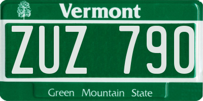 VT license plate ZUZ790