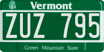 VT license plate ZUZ795