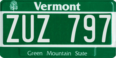 VT license plate ZUZ797