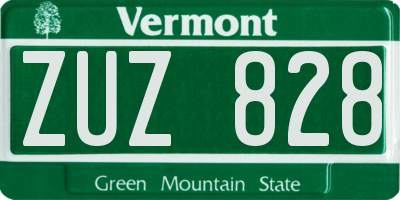 VT license plate ZUZ828