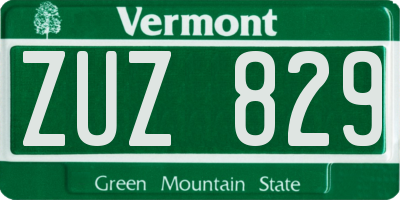 VT license plate ZUZ829
