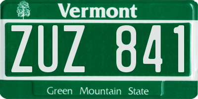 VT license plate ZUZ841