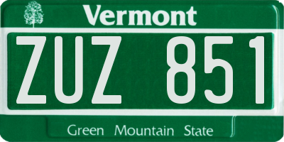 VT license plate ZUZ851