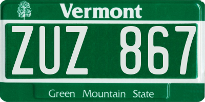 VT license plate ZUZ867