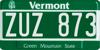 VT license plate ZUZ873