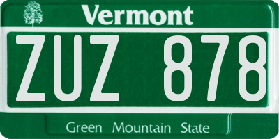 VT license plate ZUZ878