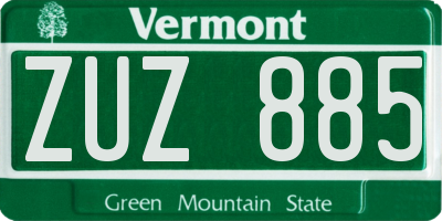 VT license plate ZUZ885