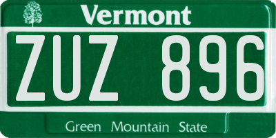 VT license plate ZUZ896