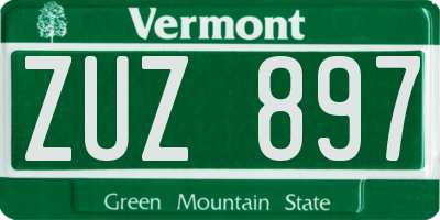 VT license plate ZUZ897