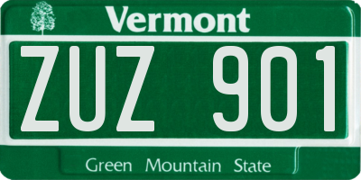 VT license plate ZUZ901