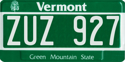 VT license plate ZUZ927