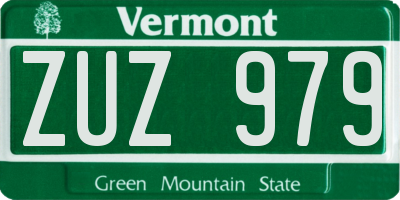 VT license plate ZUZ979