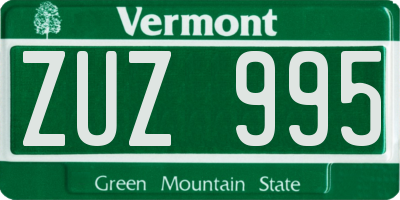 VT license plate ZUZ995