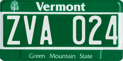 VT license plate ZVA024