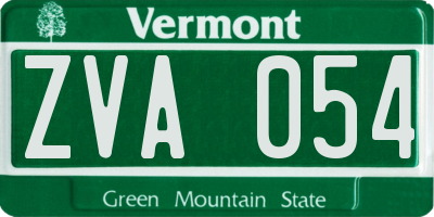 VT license plate ZVA054