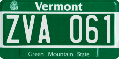 VT license plate ZVA061
