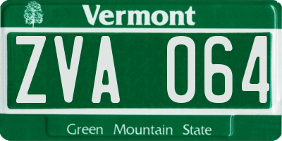 VT license plate ZVA064