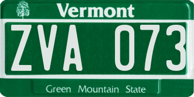 VT license plate ZVA073
