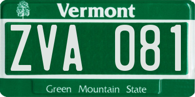 VT license plate ZVA081