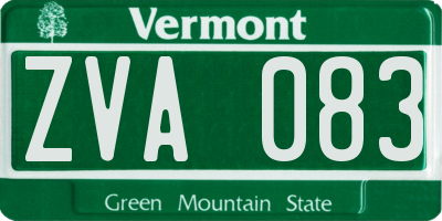 VT license plate ZVA083