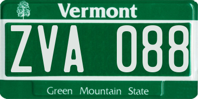 VT license plate ZVA088