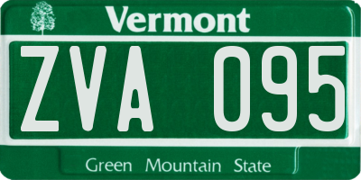 VT license plate ZVA095